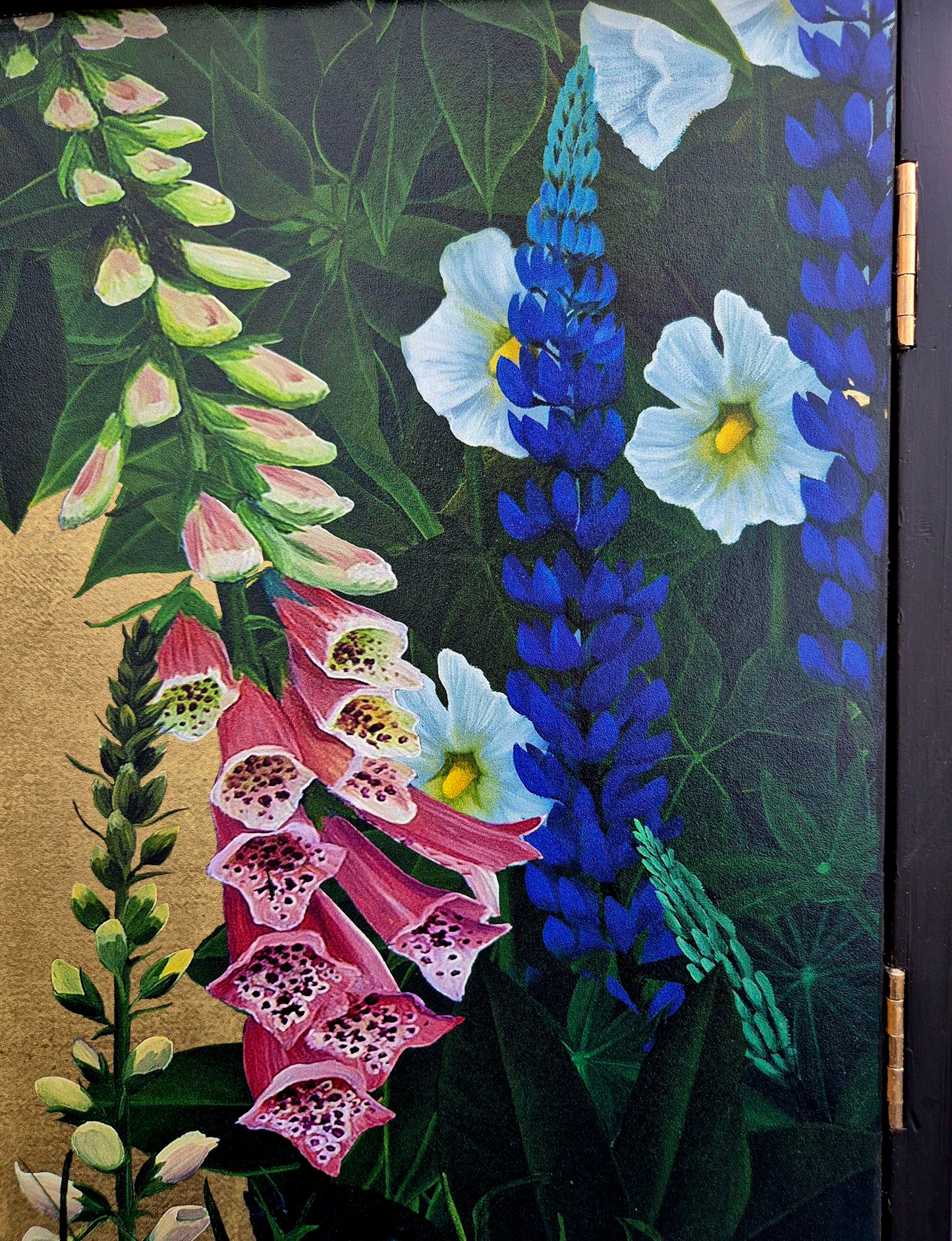 Stunning Upcycled Vintage Cocktail Cabinet Gold Peacock with Chinoiserie Decoupage and Gold Interior