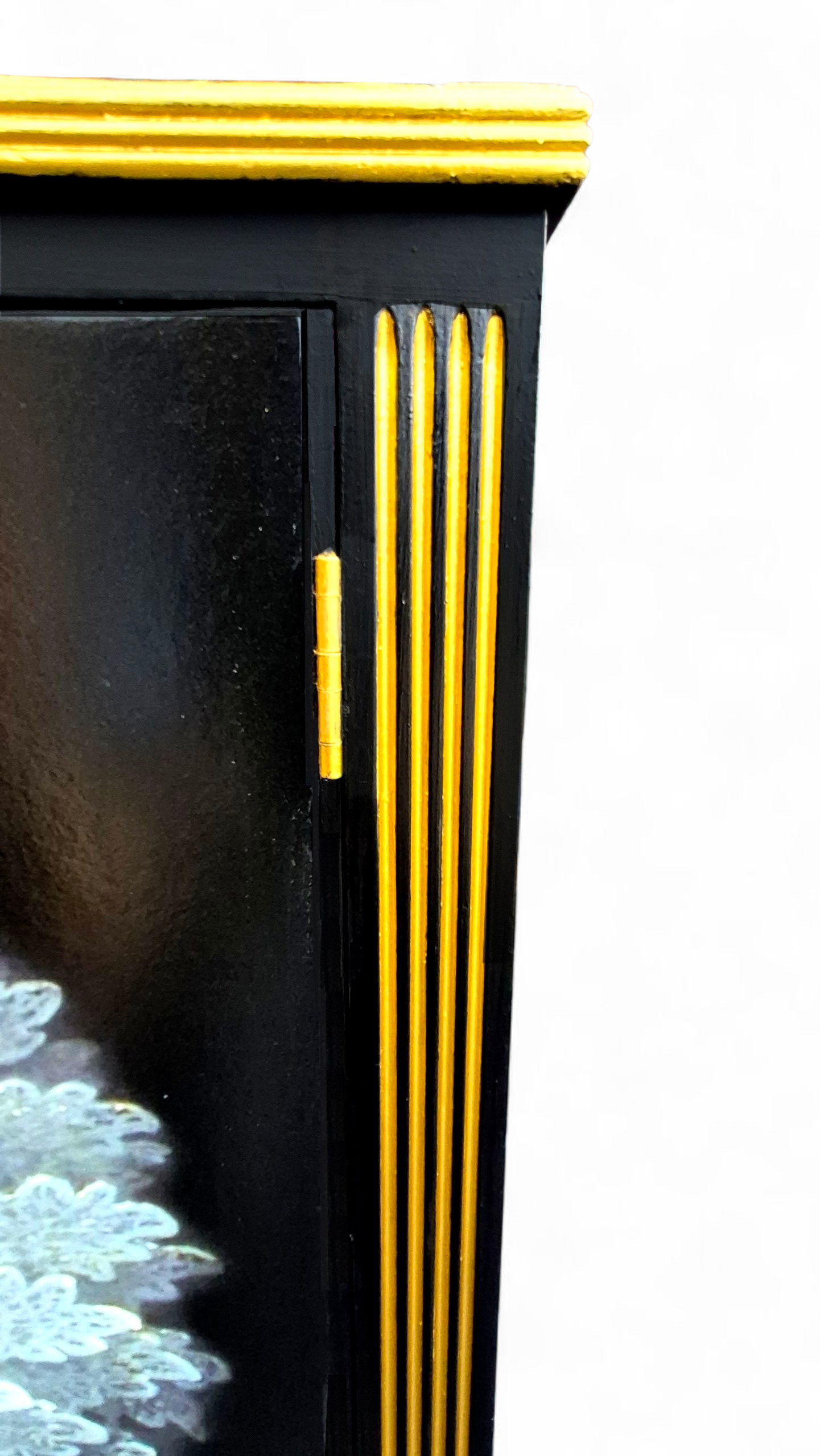 Stunning Upcycled Vintage Cocktail / Jewellery /Make up Cabinet with Masked Lady & Neon PInk