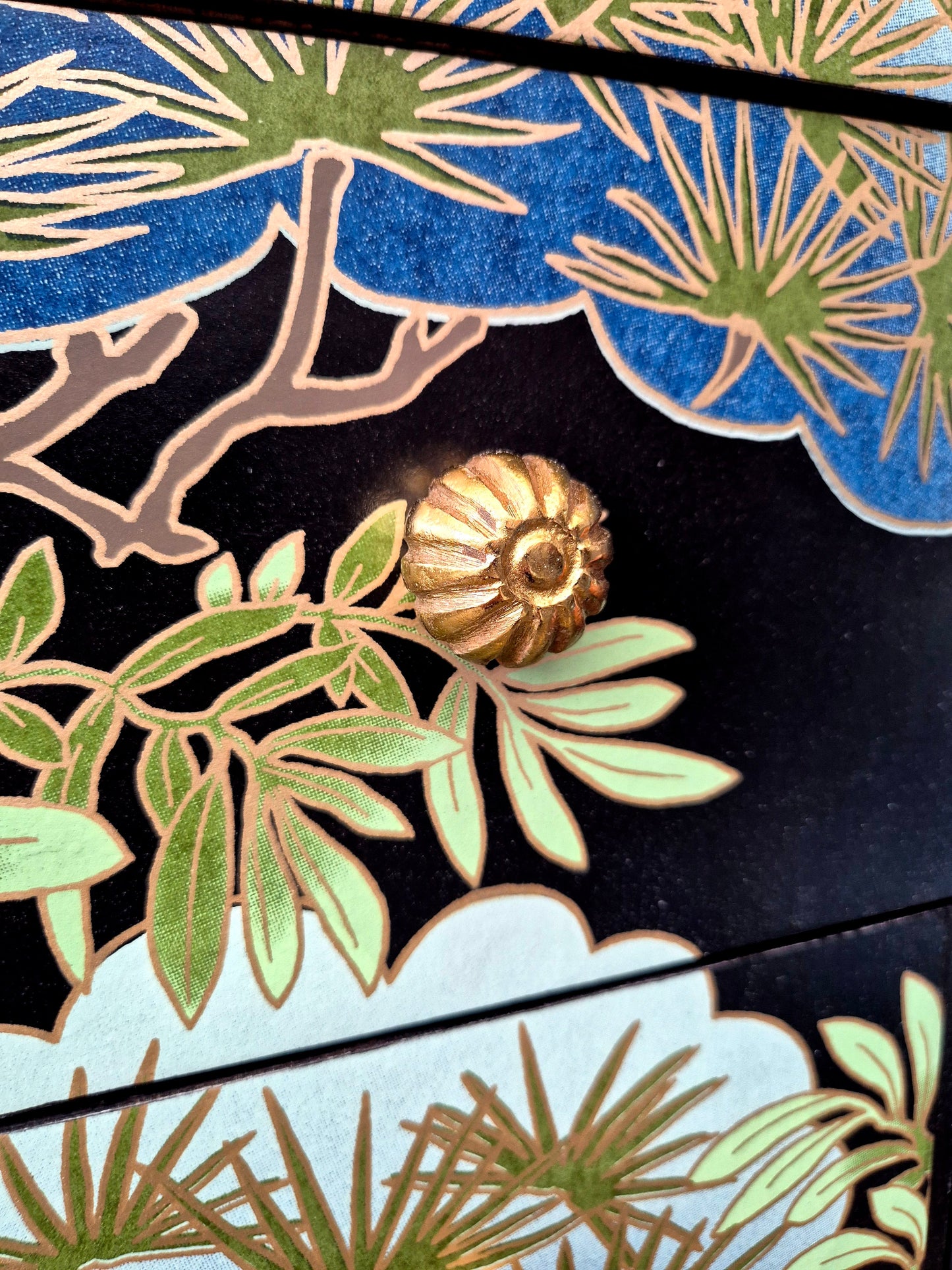 Stunning Professionally Upcycled Vintage Mid Century Chest of Drawers with Chinoiserie Design *Free Delivery*