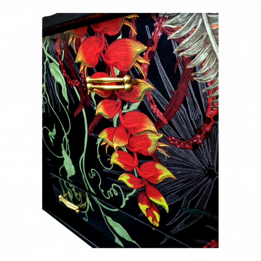 Luxury Upcycled Mid Century Sideboard / Cocktail Cabinet with Timorous Beasties