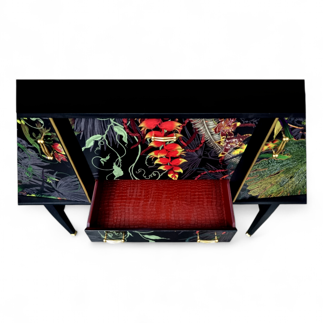 Luxury Upcycled Mid Century Sideboard / Cocktail Cabinet with Timorous Beasties