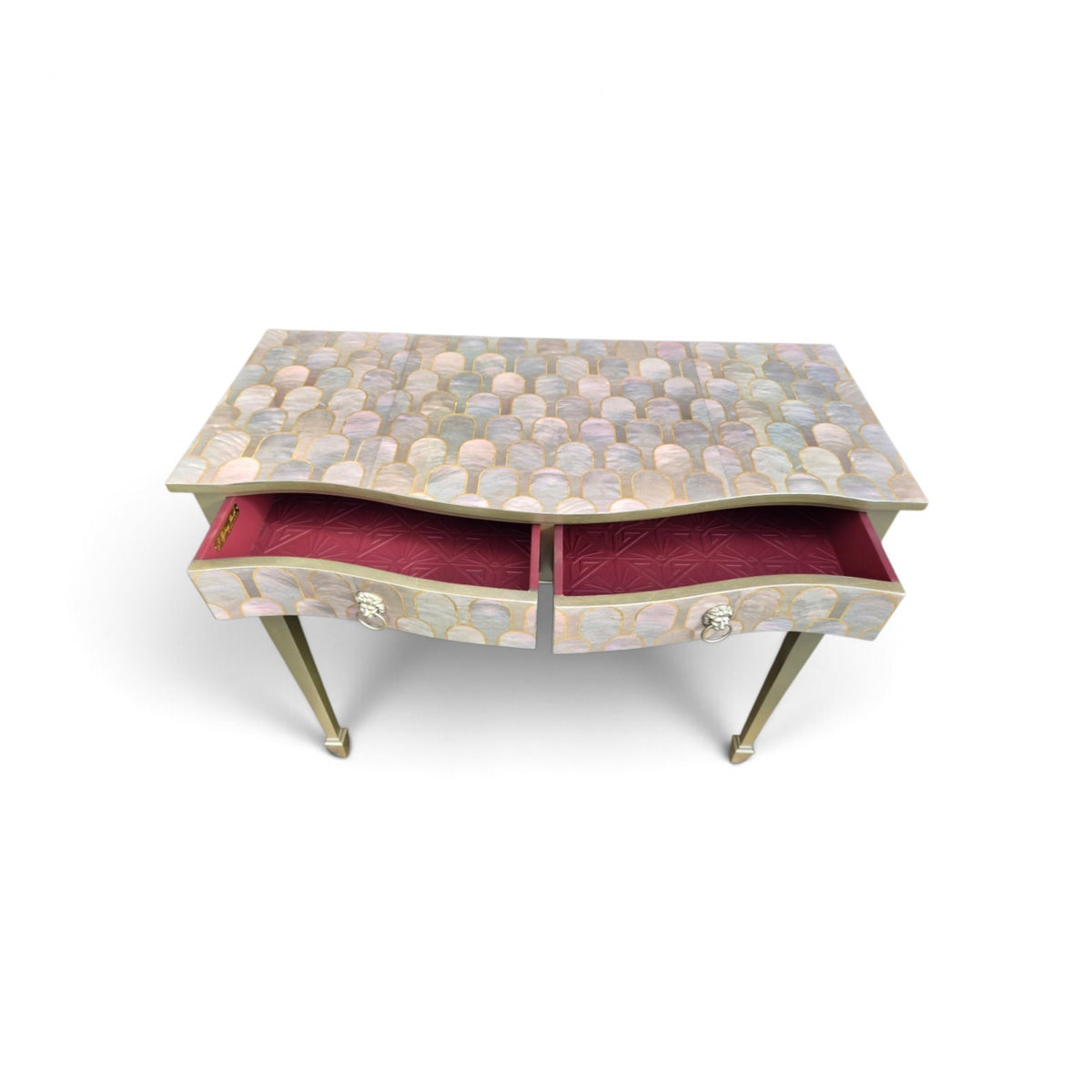 Vintage Table Console Side Hallway with Art Deco Bethan Gray Decoupage